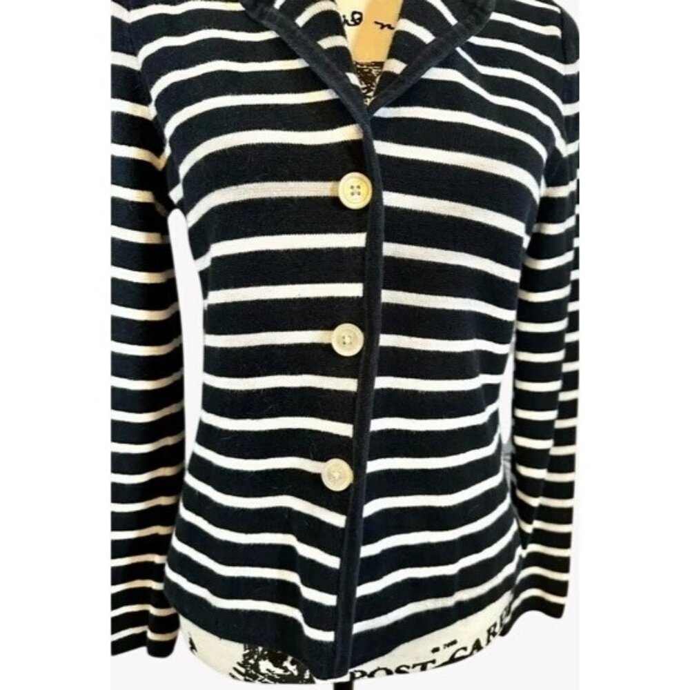 Chaps Knit Cardigan Shawl Collar -Navy & White - Womens Size XL - Picture 3 of 9